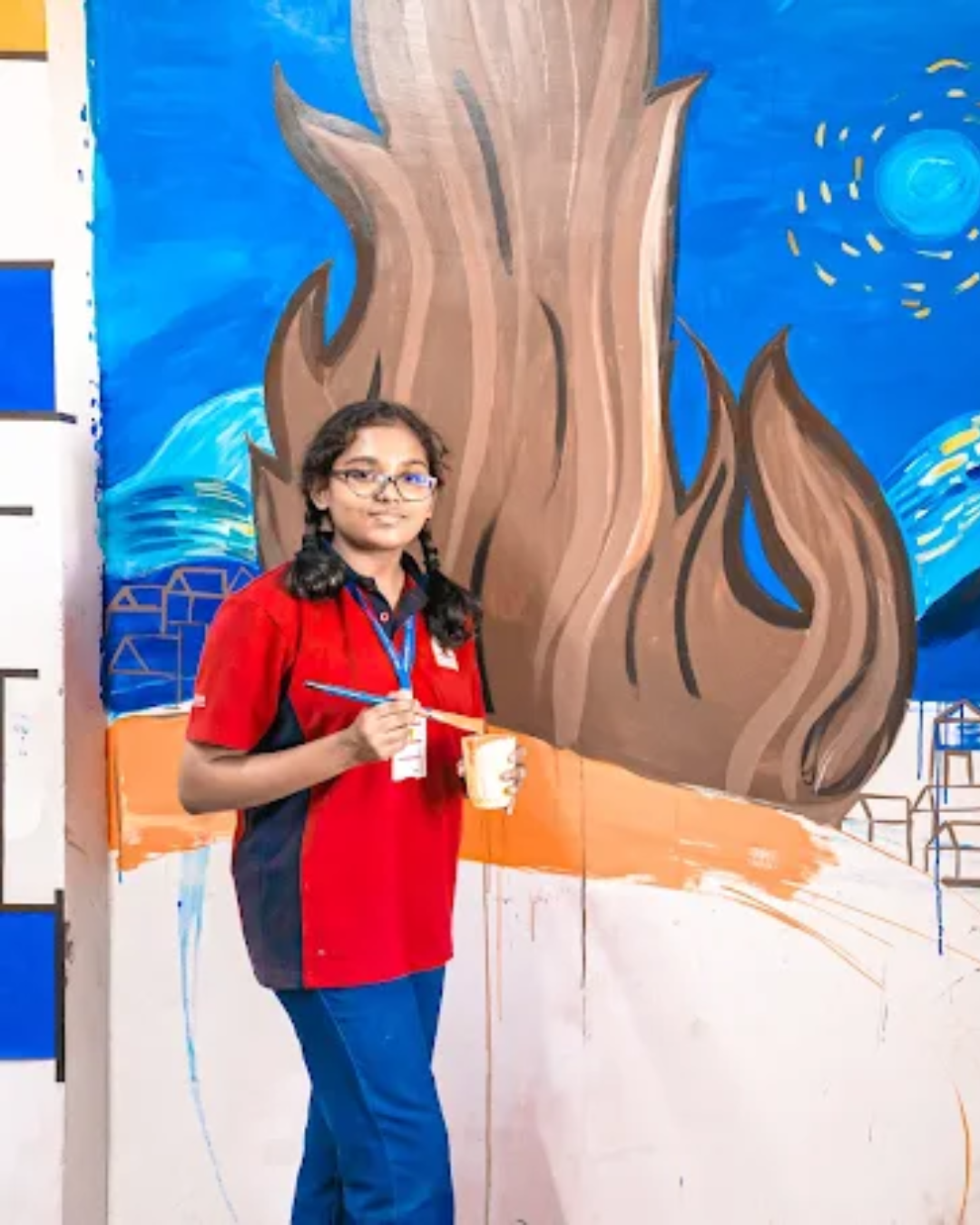 Wall Painting by Students – A Splash of Creativity at Gyan Ganga School, Jabalpur